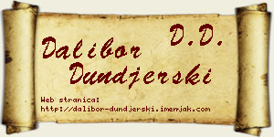 Dalibor Dunđerski vizit kartica